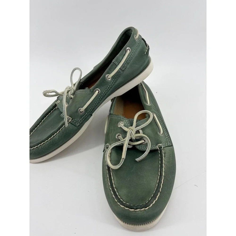 GH Bass Newport Hampton Loafers, Green Leather, Men's Size 10